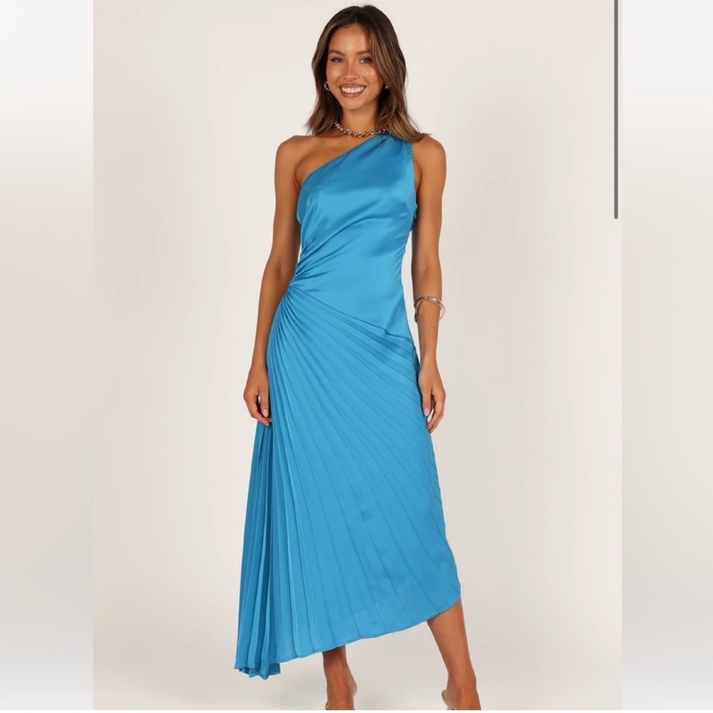 One-Shoulder Pleated Dress (NWT)